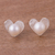 Cultured pearl stud earrings, 'Glowing Hearts' - Peruvian Cultured Pearl Sterling Silver Heart Stud Earrings thumbail