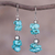 Sterling silver beaded dangle earrings, 'Peruvian Pebbles' - Sterling Silver and Reconstituted Turquoise Dangle Earrings (image 2) thumbail