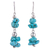 Sterling silver beaded dangle earrings, 'Peruvian Pebbles' - Sterling Silver and Reconstituted Turquoise Dangle Earrings thumbail