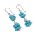 Sterling silver beaded dangle earrings, 'Peruvian Pebbles' - Sterling Silver and Reconstituted Turquoise Dangle Earrings (image 2c) thumbail