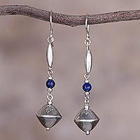 Sterling silver and lapis lazuli dangle earrings, 'Heavenly Glamour' - Lapis Lazuli and Sterling Silver Dangle Earrings from Peru