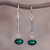 Chrysocolla dangle earrings, 'Meadow Goddess' - Chrysocolla and Sterling Silver Dangle Earrings from Peru (image 2) thumbail