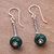 Chrysocolla dangle earrings, 'Meadow Goddess' - Chrysocolla and Sterling Silver Dangle Earrings from Peru (image 2b) thumbail