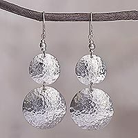 Sterling silver dangle earrings, 'Luminous Sentries'