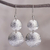 Sterling silver dangle earrings, 'Luminous Sentries' - Double Disk Sterling Silver Dangle Earrings from Peru (image 2) thumbail