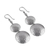 Sterling silver dangle earrings, 'Luminous Sentries' - Double Disk Sterling Silver Dangle Earrings from Peru (image 2c) thumbail