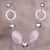 Rose quartz beaded pendant necklace, 'Rose Lady' - Rose Quartz and Sterling Silver Beaded Pendant Necklace (image 2b) thumbail