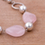 Rose quartz beaded pendant necklace, 'Rose Lady' - Rose Quartz and Sterling Silver Beaded Pendant Necklace (image 2c) thumbail