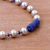 Sodalite beaded pendant necklace, 'Infinite Ocean' - Sodalite and Sterling Silver Beaded Necklace from Peru (image 2c) thumbail