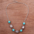 Amazonite beaded pendant necklace, 'Warm Ocean' - Amazonite and Sterling Silver Beaded Pendant Necklace (image 2) thumbail