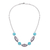 Amazonite beaded pendant necklace, 'Warm Ocean' - Amazonite and Sterling Silver Beaded Pendant Necklace thumbail