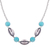 Amazonite beaded pendant necklace, 'Warm Ocean' - Amazonite and Sterling Silver Beaded Pendant Necklace (image 2d) thumbail