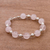 Rose quartz and sterling silver beaded bracelet, 'Pink Simplicity' - Rose Quartz and Sterling Silver Beaded Bracelet from Peru (image 2b) thumbail