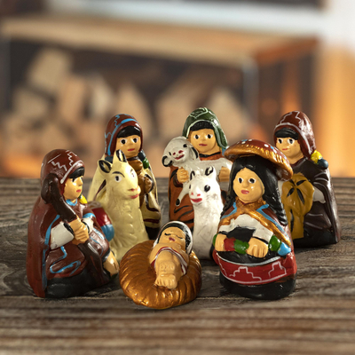 Ceramic nativity scene, An Arequipa Christmas (8 pieces)