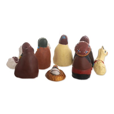 Ceramic nativity scene, 'An Arequipa Christmas' (8 pieces) - Petite Andean Ceramic Nativity Scene (8 Pieces)