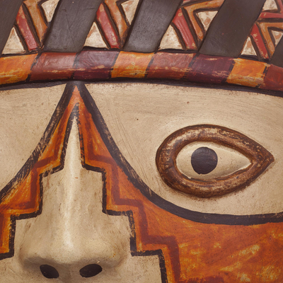 Máscara de cerámica - Máscara de Cerámica Artesanal de un Guerrero Wari de Perú
