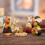 Ceramic nativity scene, 'Hope of the Andes' (7 pieces) - Andean Style Petite Ceramic Nativity Scene (7 Pieces)