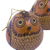 Dried mate gourd ornaments, 'Sweet Guardians' (set of 3) - Dried Mate Gourd Hanging Owl Ornaments from Peru (set of 3)