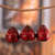 Dried mate gourd ornaments, 'Night Watchmen' (set of 3) - Artisan Crafted Dried Gourd Red Owl Ornaments (set of 3)