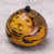 Dried mate gourd box, 'Andean Feline' - Andean Artisan Crafted Dried Mate Gourd Cat Box thumbail