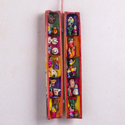 Reed Mini-Wandbehang - Handgefertigter Mini-Retablo-Wandbehang aus Peru