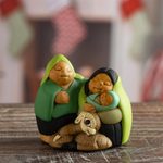 Ceramic nativity scene, 'Holy Family in Peru' - Petite Handcrafted Ceramic Andean Christmas Nativity Scene
