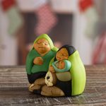 Ceramic nativity scene, 'Holy Family in Peru' - Petite Handcrafted Ceramic Andean Christmas Nativity Scene