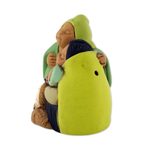 Ceramic nativity scene, 'Holy Family in Peru' - Petite Handcrafted Ceramic Andean Christmas Nativity Scene