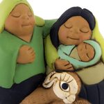 Ceramic nativity scene, 'Holy Family in Peru' - Petite Handcrafted Ceramic Andean Christmas Nativity Scene