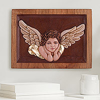 Cedar relief panel, Blissful Angel