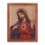 Cedar relief panel, 'Divine Heart' - Hand-Painted Cedar Wood Wall Relief Panel of Jesus from Peru thumbail