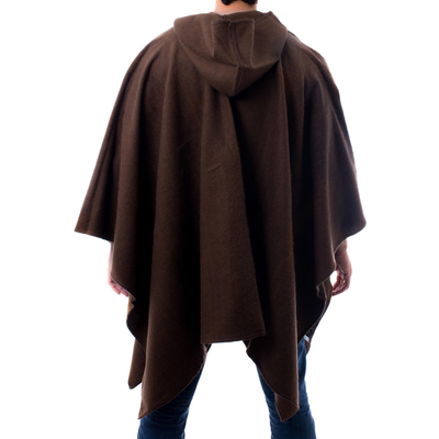 alpaca hooded poncho