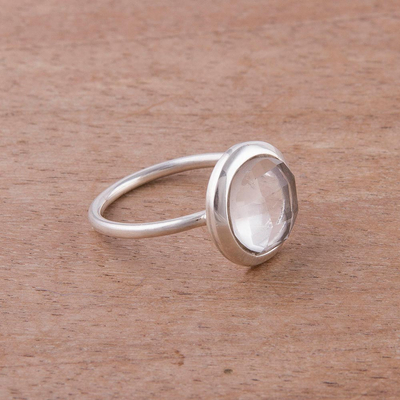 Quartz single stone ring, Light Crystal