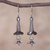 Ohrhänger aus Sterlingsilber - Silberne Cantu-Blumen- und Kolibri-Ohrringe aus Peru