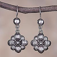 Sterling silver dangle earrings, 'Sweet Margarita' - Sterling Silver Margarita Flower Dangle Earrings from Peru