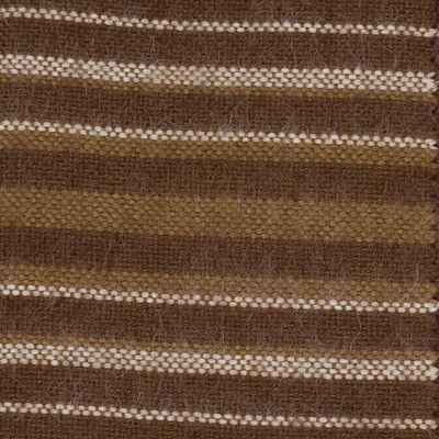 Herrenschal aus Alpaka-Mischung - Handgefertigter, gewebter brauner Schal aus Alpaka-Mischung für Herren