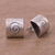 Sterling silver button earrings, 'Hypnotic Gaze' - Spiral Motif Sterling Silver Button Earrings from Peru