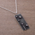 Sterling silver pendant necklace, 'Enduring' - Rectangular Oxidized Sterling Silver Pendant Necklace (image 2b) thumbail