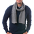 Men's 100% alpaca scarf, 'Grey Herringbone' - Handwoven Grey Herringbone 100% Alpaca Scarf for Men