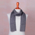 Men's 100% alpaca scarf, 'Grey Herringbone' - Handwoven Grey Herringbone 100% Alpaca Scarf for Men (image 2c) thumbail