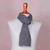 Men's 100% alpaca scarf, 'Grey Herringbone' - Handwoven Grey Herringbone 100% Alpaca Scarf for Men (image 2d) thumbail