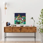 Cotton arpillera wall hanging, 'Andean Nativity' - Hand Made Cotton Arpillera Wall Hanging of Andean Nativity