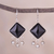 Obsidian dangle earrings, 'Gala Squares' - Black Square Obsidian Dangle Earrings from Peru (image 2) thumbail