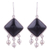 Obsidian dangle earrings, 'Gala Squares' - Black Square Obsidian Dangle Earrings from Peru thumbail