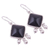 Obsidian dangle earrings, 'Gala Squares' - Black Square Obsidian Dangle Earrings from Peru (image 2c) thumbail