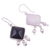Obsidian dangle earrings, 'Gala Squares' - Black Square Obsidian Dangle Earrings from Peru (image 2d) thumbail