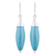 Sterling silver dangle earrings, 'Inca Queen' - Sterling Silver and Recon Turquoise Earrings from Peru (image 2a) thumbail