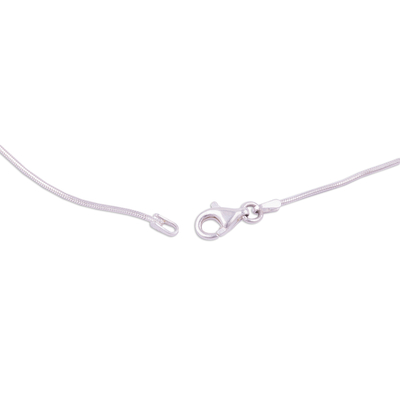 Halskette mit Chrysokoll-Anhänger - Halbmond-Chrysokoll-Anhänger-Halskette aus Peru