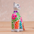estatuilla de cerámica - Figura de cerámica de un gato floral blanco de Perú