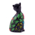 estatuilla de cerámica - Figura de cerámica de un gato negro floral de Perú